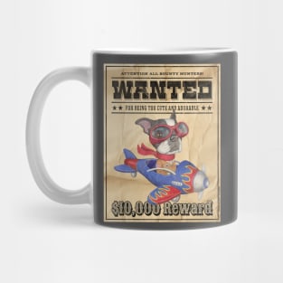 Funny Cute Boston Terrier Wanted Poster Mug